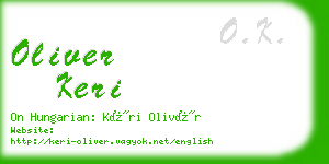 oliver keri business card